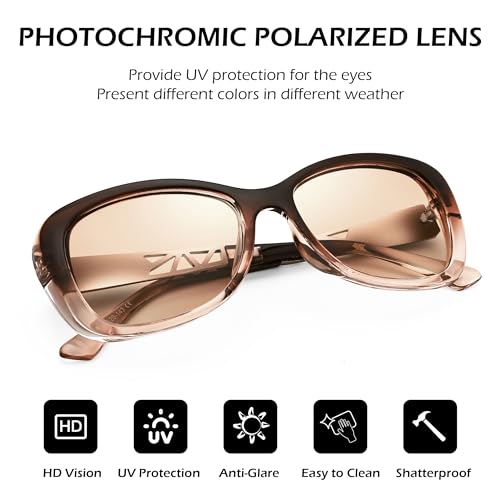 Feisedy Polarized Women Sunglasses Retro Shades Photochromic Lens Sparkling Crystal Sunglasses Uv400 Protection B0144 thumb #4