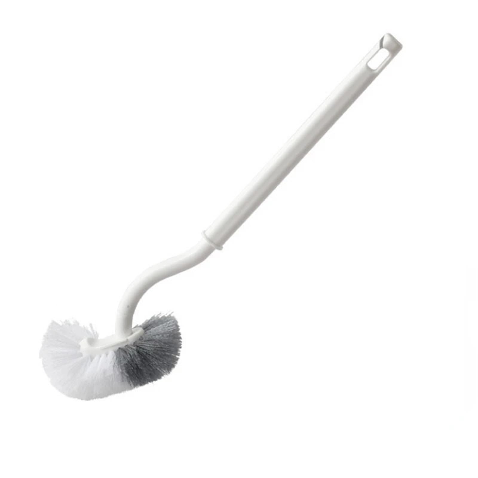Tyuhduyur Toilet Scrubbermulti-Function Head Plastic Toilet Brush Curved Bathroom Cleaning Scrubber Bending Thicken Handle Corner Brush Pp Holder