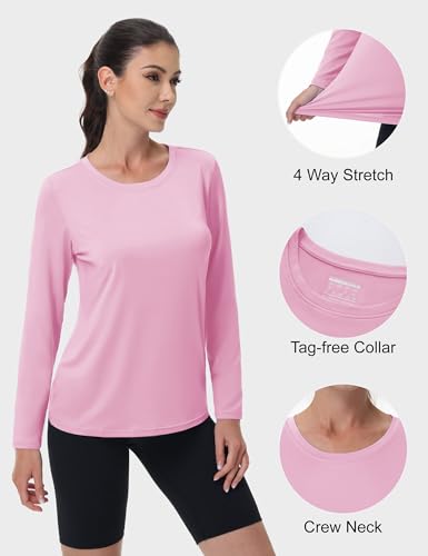 MAGCOMSEN Women's UPF 80+ Workout Shirts Long Sleeve Atheltic T-Shirt Quick Dry Rash Guard Swim Tops4