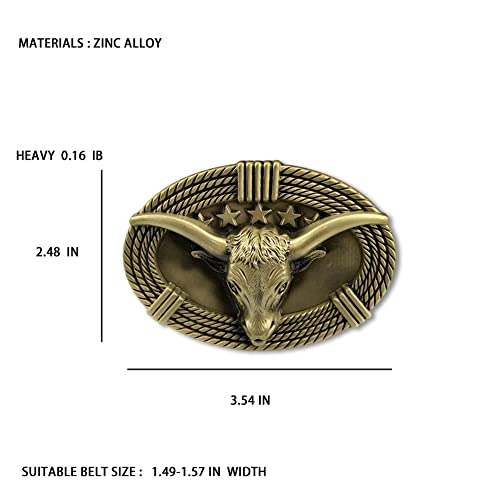 Western Cowboy Bull Head Belt Buckle - Vintage Design, Unisex, Lightweight Accessory for Casual & Themed Events2