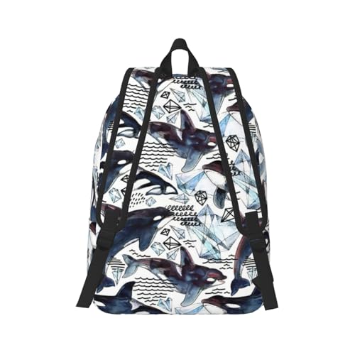 Mochila de viaje casual EdWal para adultos con ballenas asesinas 3