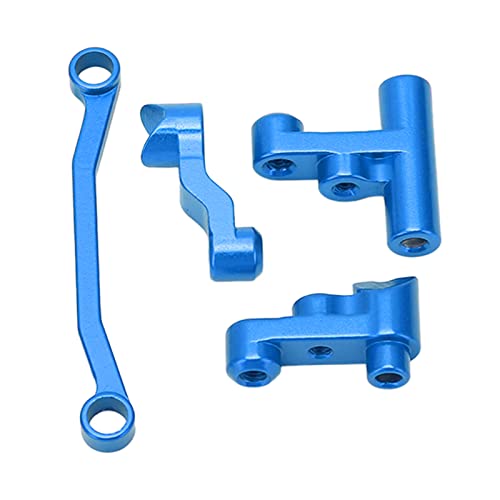 POENVFPO RC Steering Assembly, Aluminum Alloy RC Car Steering Parts High Strength Anti Deformation Upgrade Steering Assembly for LaTrax Teton 1/18 RC Car (Blue)