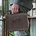 Polare Full Grain Leather Bible Cover Church Bag 10.5x7.75x2.25 inch Carrying Book Case Bible Protective with Handle and YKK Zipper Christian, Religious Gifts for Men Women