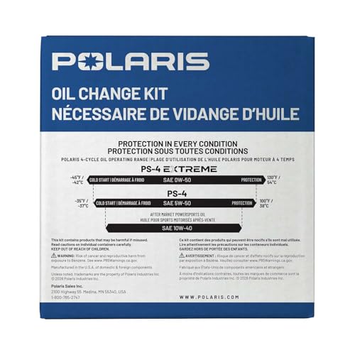 Polaris PS4 Oil Change Kit for Select RZR Models, Incl Oil, Filter -2881696 - image 7