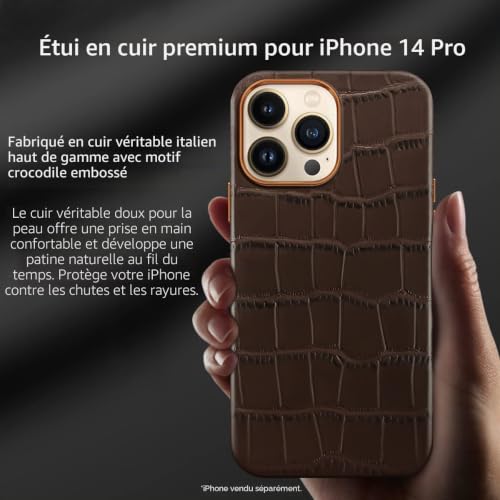 Coque cuir italien iPhone 14 Pro MagSafe au quotidien - 2