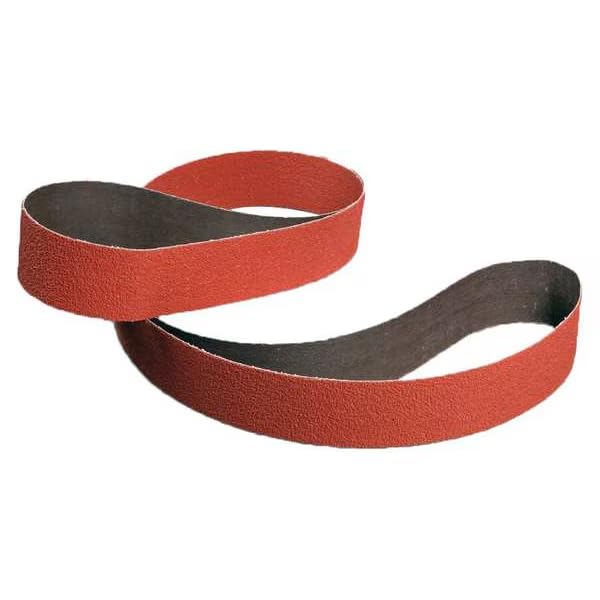 Cloth Belt, Coated, 2 in W, 132 in L, 60 Grit, Medium, Ceramic, Orange, Mfr: 60440268260-A