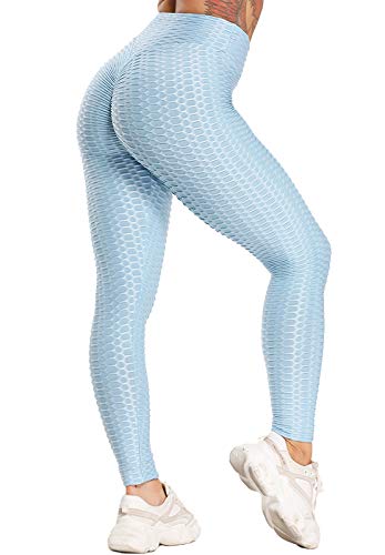 SEASUM Pantaloni Tuta da Donna Yoga Pants Push up Leggings Sportivi Anticellulite Elastici Collant, A-Azure XS