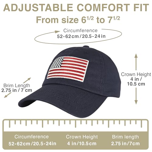 Image of E BY ELIDAN USA Hat, Embroidered American Flag Baseball Cap for Men Women