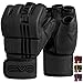 EVO Fitness Matte Black MMA Gloves Martial Arts Mitts Grappling Sparring Men Muay Thai Cage Fighting Boxing Combat Sports Women pink UFC Punching Bag Training (Medium, Black)