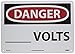 NMC D421AB OSHA Sign, Legend "DANGER - ____ VOLTS", 14" Length x 10" Height, 0.040 Aluminum , Black/Red on White
