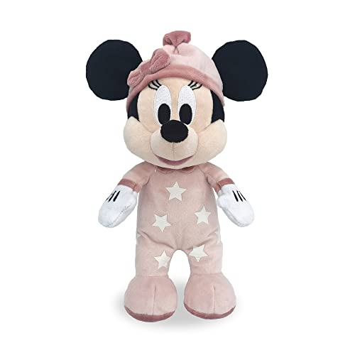 Disney 6315870353 – Peluche Mimmi Mouse con pijama con estrellas luminosas, 25 cm, a partir de 0 meses