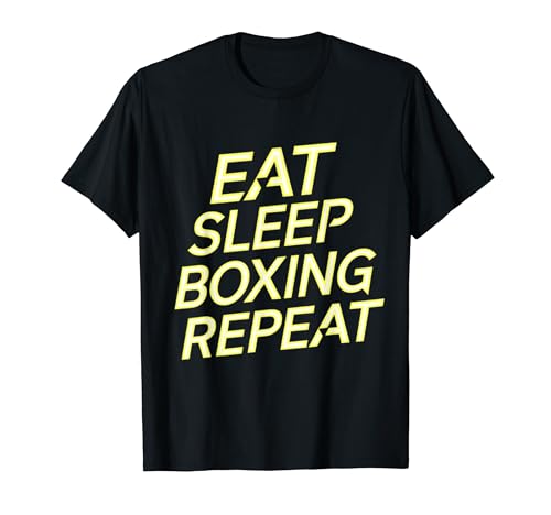 Unique Boxing Apparel Eat Sleep Boxing Ripeti Citazioni di boxe Maglietta