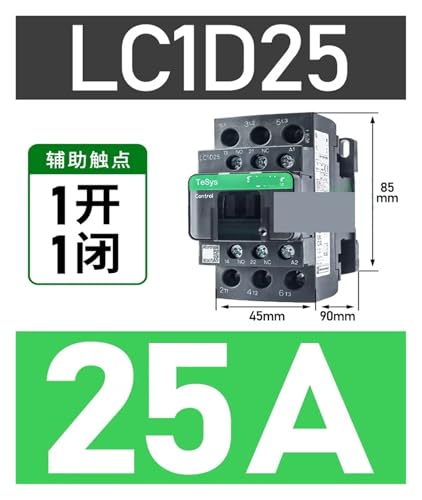 Contactor tripolar de CA LC1D25: control seguro y eficiente de 24V para circuitos eléctricos. 3