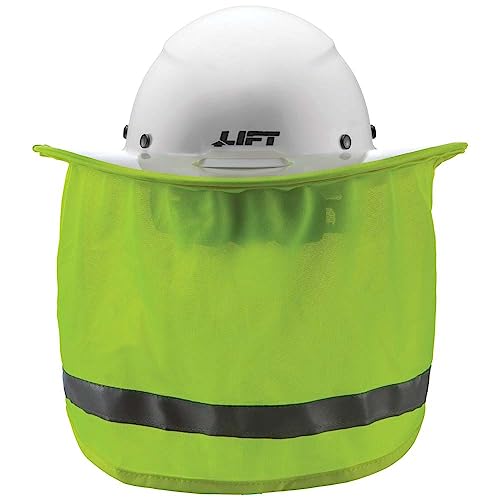 Lift Safety HDSC-20HV DAX Sunshade for Cap, Hiviz Green, One Size