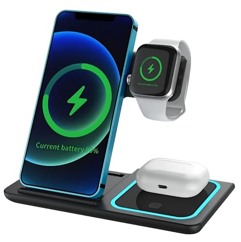 Support de charge sans fil 3 en 1 pliable et rapide 15W pour iPhone 16
