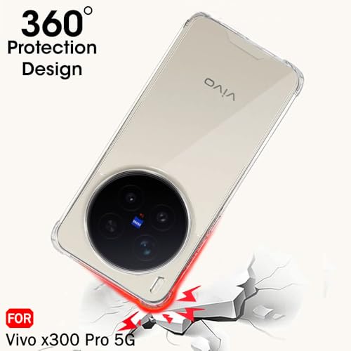 Image of TheGiftKart Crystal Clear Back Cover Case for Vivo X300 Pro 5G | Shock Proof 360 Protection | Hard Clear Back Cover Case for Vivo X300 Pro 5G (PC & TPU, Transparent Bumper)