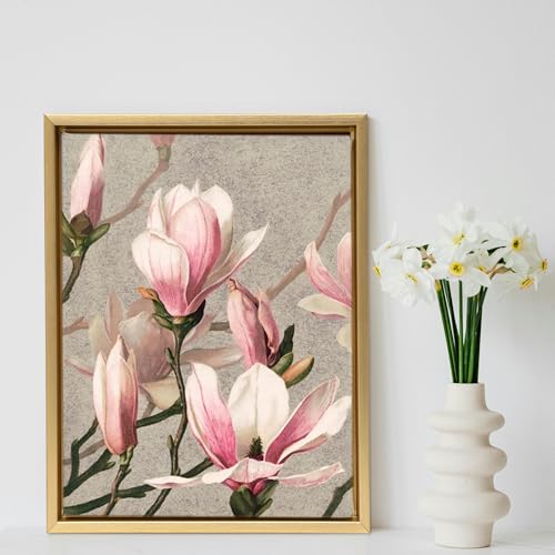 Image of 8x12 Canvas Floating Frame,0.9 inch Deep Canvas Frame,Gold | HUACANVAS Canvas Floater Frame for Prints,Floater Frame for Canvas Painting,Floating Frames for Wall Decor(8 inchx12 inch,Gold)
