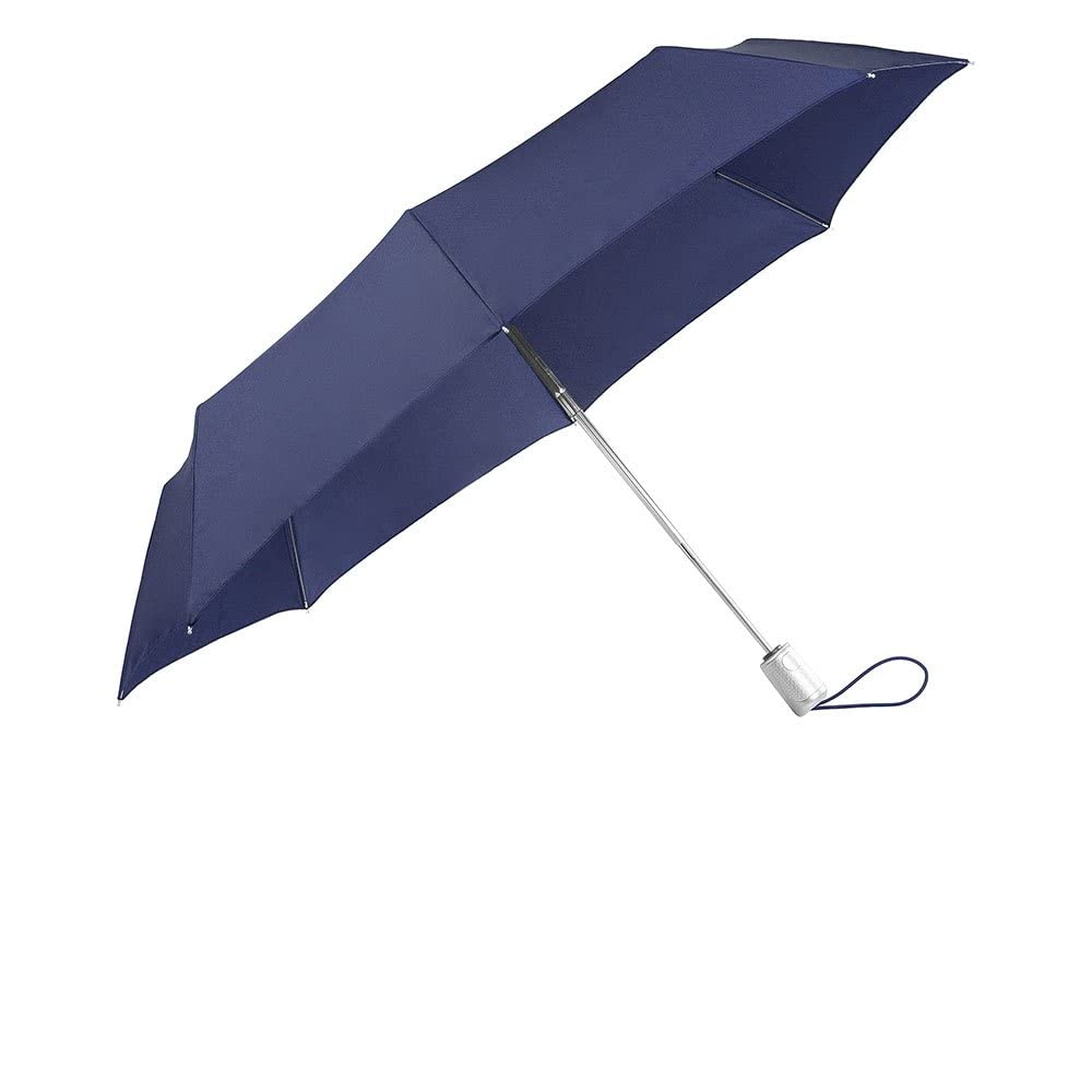 SAMSONITE Alu Drop S - Safe 3 Section Auto Open Close Ombrello Pieghevole, 28.5 cm, Blu (Indigo Blue)