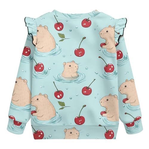 Girls Ruffle Crewneck Pullovers Casual Long Sleeve Pullover Tops Outwear Teen Girl Pullover for 1-8 Years2