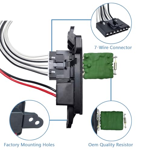 Image of 89019088 HVAC Blower Motor Resistor Kit with Harness fits for 2003-2006 Chevy Avalanche Silverado Suburban Tahoe, for GMC Sierra Yukon, Replaces 89019088 973-405, 15-81086, 22807123