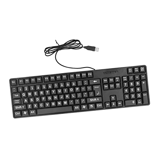 Clavier filaire à gros caractères avec 104 touches et lettres lisibles