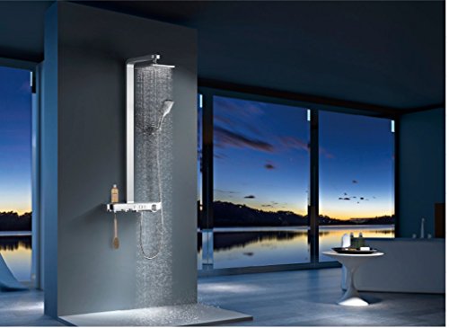 Brand New 42'' Aluminum And Fiber Glass Shower Panel With Spray And Waterfall Square Shower Head (Light White) #TOP2