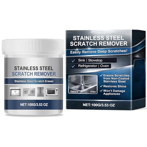 Loodion Stainless Steel Scratch Remover - Multi-Purpose Stainless Steel Scratch Remover Paste for Fridge Stove Faucet (1Pcs)
