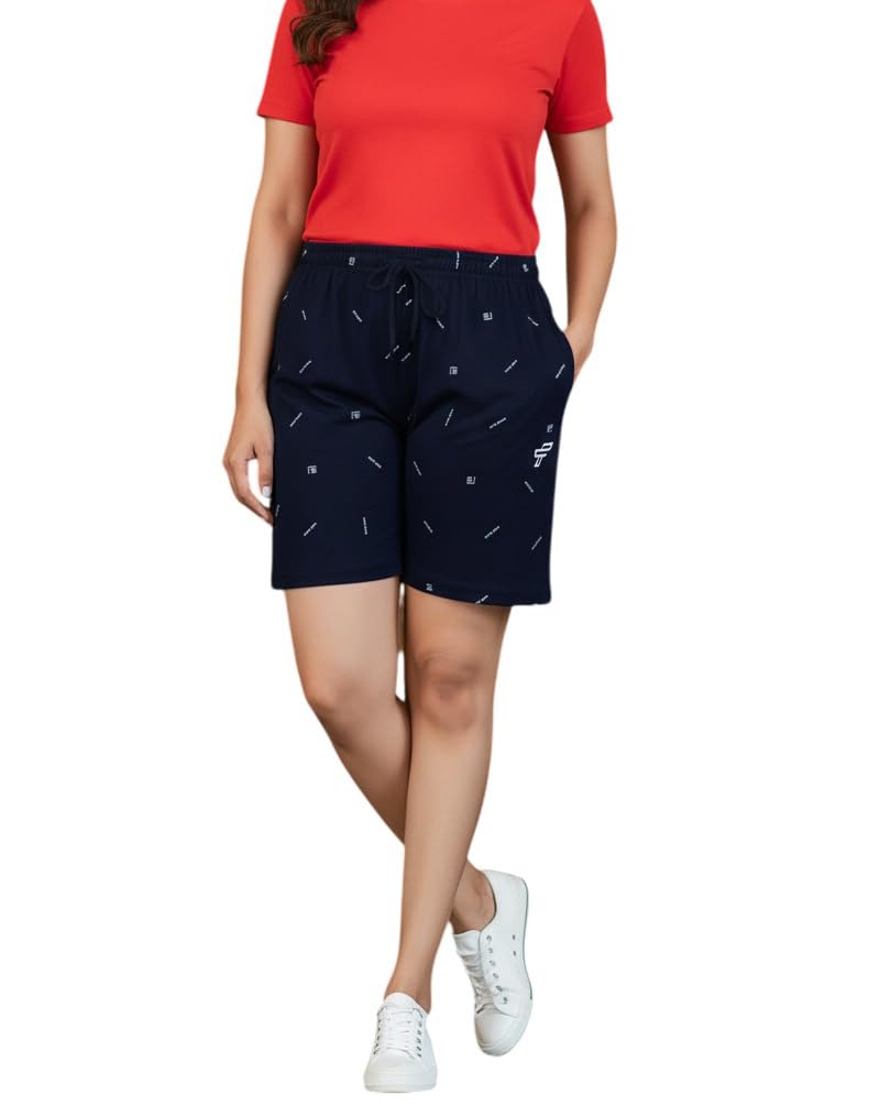 Women Cotton Regular Fit Printed Shorts (Pack of 1)-image-10