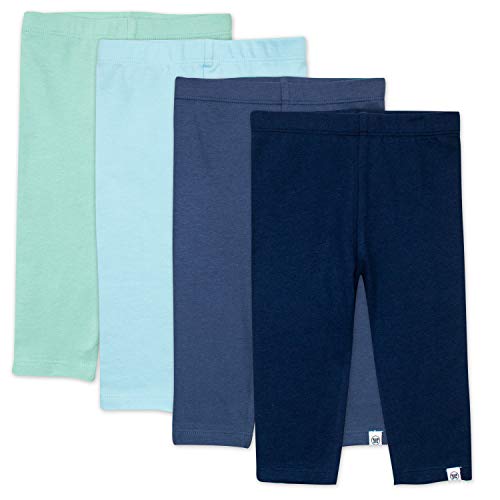 HonestBaby 4-Pack Organic Cotton Leggings, Green Ombre, 3-6 Months