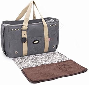 Petsmartpm 106G Silver Gray Tiny Grid Oxford Dog Carriers Purse Pet Tote Bag Puppy Handbag Cat Cage Doggy Pouch