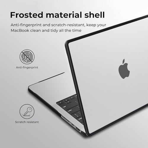 Image of BlueSwan Hard Shell Case Compatible for MacBook Pro 16 inch M5 2026 2025-2021 M4 M3 M2 M1 Pro /Max Chip, A3429 A3428 A3403 A3186 A2991 A2780 A2485, Matte Cover Anti-Cracking TPU Bumper, Frosted Clear