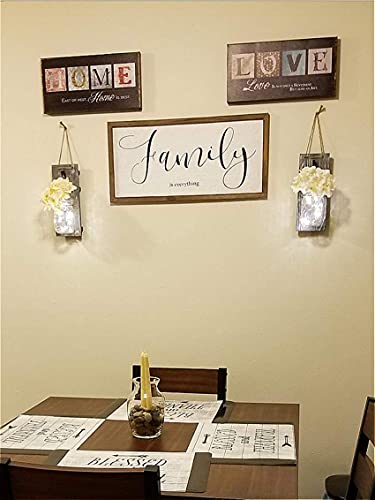 HOMKO Decorative Mason Jar Wall Decor - Rustic Wall Sconces with 6-Hour Timer LED Fairy Lights and Flowers - Farmhouse Home Decor (Set of 2) - Image 3
