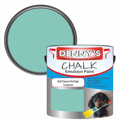 Premium Interior Wall & Furniture Chalk Paint – Soft Classic Heritage Turquoise – Rich Matt Finish, Durable & Washable, Low Odour, Ideal for Living Rooms, Bedrooms & Hallways (250ML Tin)