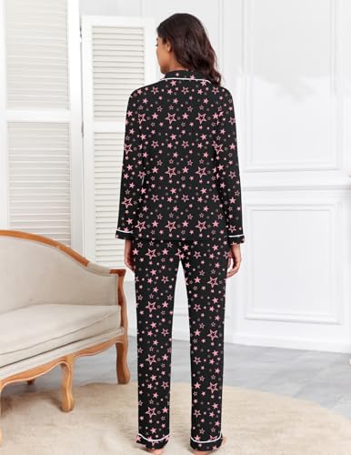 Image of Veseacky Women's Ribbed Knit Pajamas Set 2 Piece Warm Soft Loungewear Sleepwear Pjs S-XXL