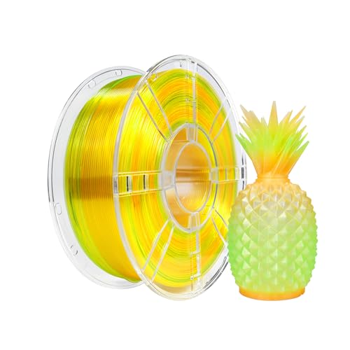 Image of iBOSS Gradient PLA Plus 3D Printer Filament 1.75mm+ /-0.02mm, 1kg Spool (2 2lbs) Transparent Dual Color 3D Printing Filament, PLA Pro 3D Filament, Fit Most FDM Printer(Transparent Light Orange Green)
