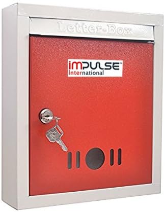 Impulse Heavy Metal Wall Mount Mail Box- Letter Box (Red)