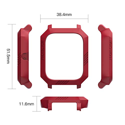 Image of SIKAI CASE Bumper Case Cover Anti-Scratch Lightweight Shockproof Screen Protector for Huami Amazfit GTS Smartwatch (Red)