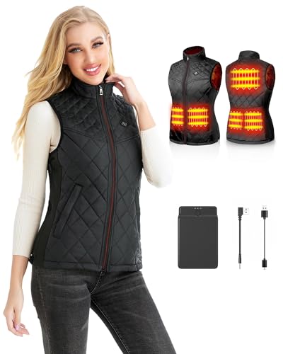 Heated Vest for Women with Battery Pack, Electric Rechargeable Heated Coat