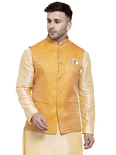 Image of Badoliya & Sons Men's Brocade Zari Nehru Jacket /Waist Coat