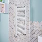 NRG 900x450 Straight Central Heating Towel Rail Bathroom Heated Rad Radiator White