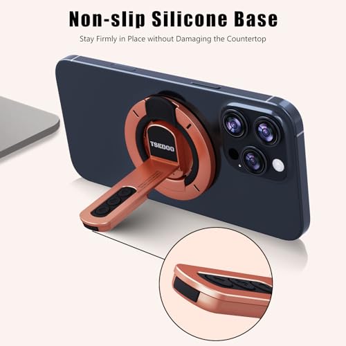 Image of 3-in-1 Magnetic Phone Grip Stand with 360 Roration Angle Adjustment, Silicone Finger Ring & Fidget Toy Design, Gym Dual-Sided Magnetic Phone Kickstand for All Phones