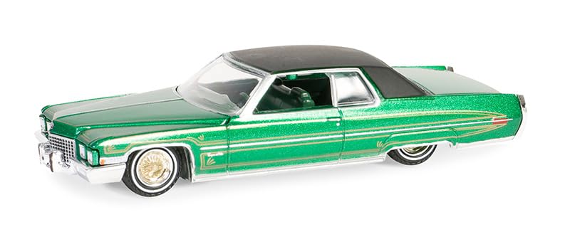 Collectibles Greenlight 63060-E California Lowriders Series 5-1971 Caddy Coupe DeVille – Green and Gold 1/64 Scale Diecast