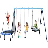Heavy-Duty Metal Swing Set with 47