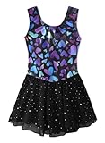 EQSJIU Girls Ballet Leotard With Skirt Black Blue Heart Girls Dance Leotards Gymnastics Outfit 3t 4t 3-4t