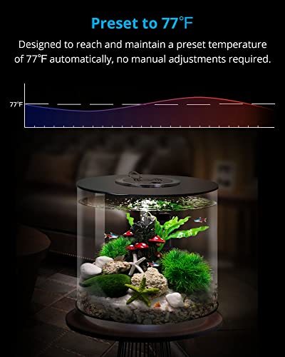 Nicrew Mini Aquarium Betta Heater, 15/25/35/50/75W Fish Tank Heater, 15 Watts, 2.5 Gallons #TOP4