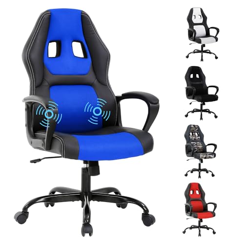 Blue Ergonomic Massage Gaming Chair