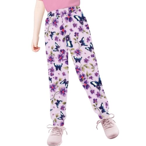 Pinupub Kids Sports Casual Joggers Pants for Boys Girls Elastic Waist Stretch Bundle Foot Sweatpants3