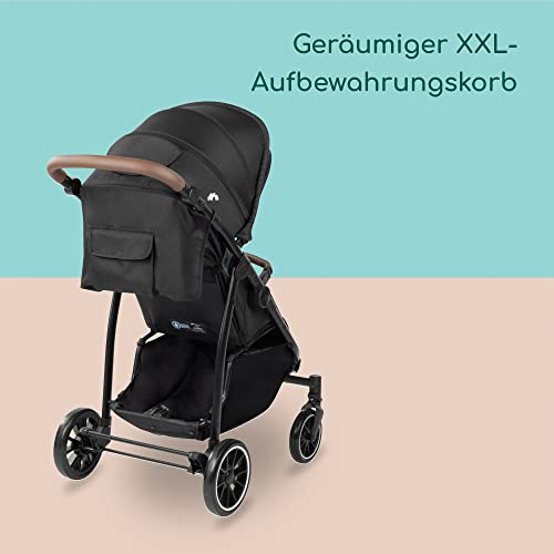 Bebeconfort Ingenious, Kinderwagen ab Geburt, kompakter Kinderwagen, Kinderwagen mit Liegemodus, ab Geburt bis ca. 4 Jahre, bis zu 22 kg, Major Black