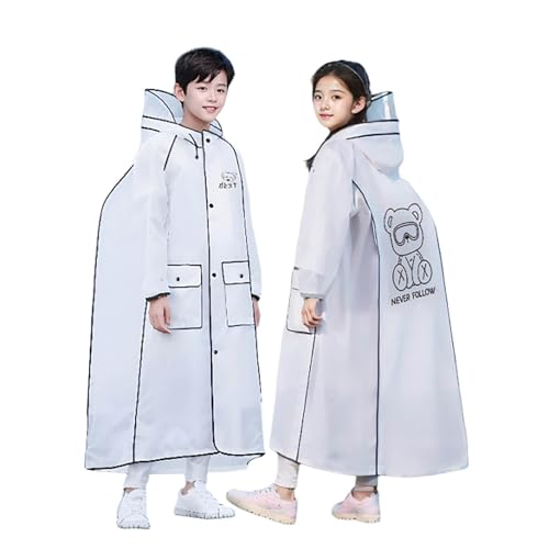 Générique Imperméables pour Filles vêtements de Pluie Mode Estivale Efficace Contre Les intempéries Coupe Ample pour Un Confort Optimal Convenant à activités extérieures (White, 10-12 Years)