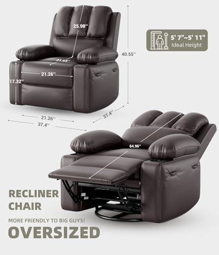 Sillón Power Marrón reclinable con calefacción miniatura 2